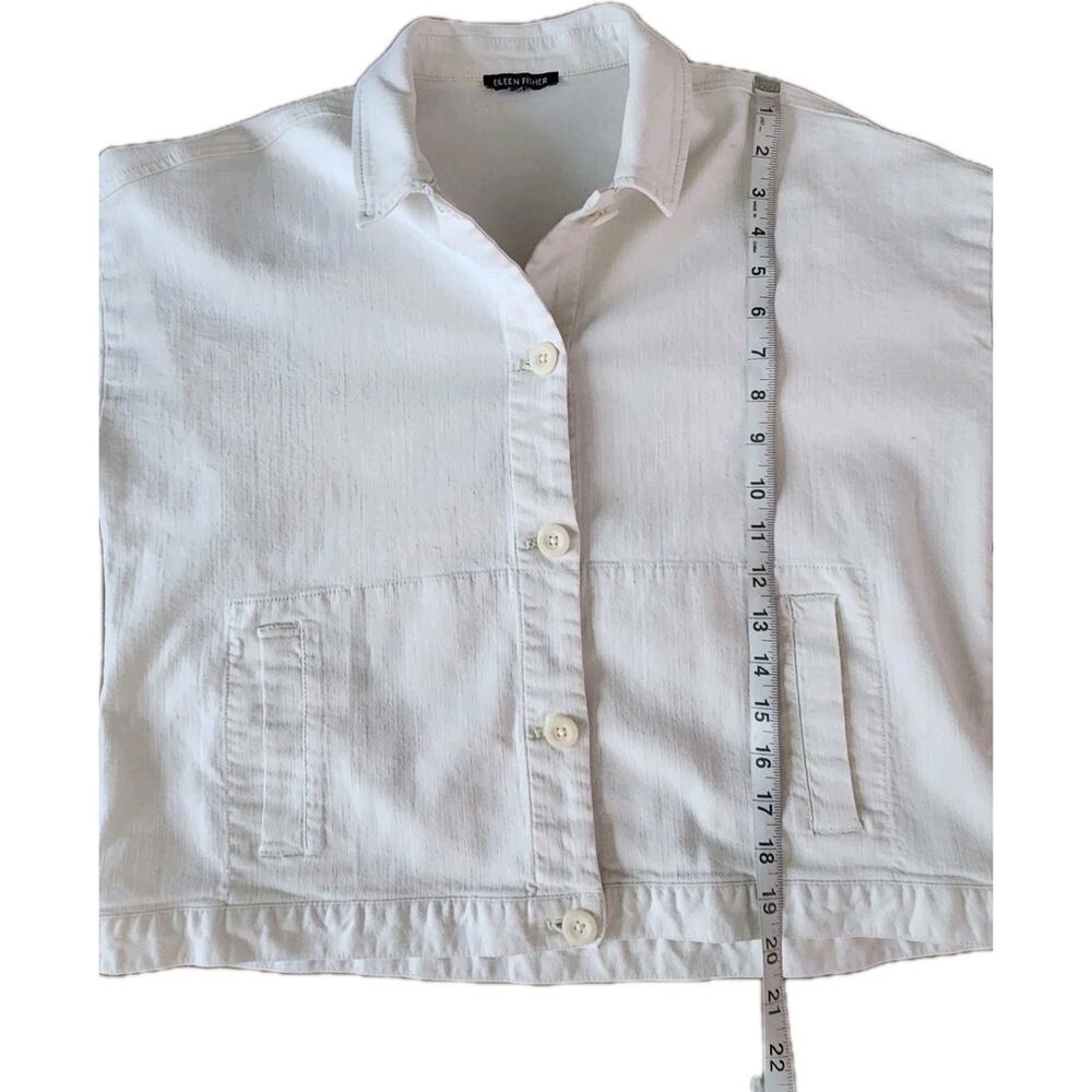 Eileen Fisher Undyed Organic Cotton Denim Jacket White Size Large - Picture 8 of 9